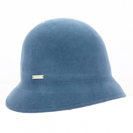 Cloche Hat Lea Wool Blue - Seeberger