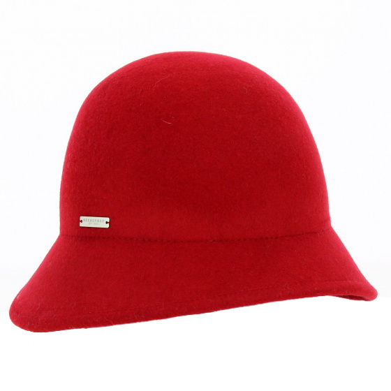 Lea Wool Cloche Hat Red - Seeberger