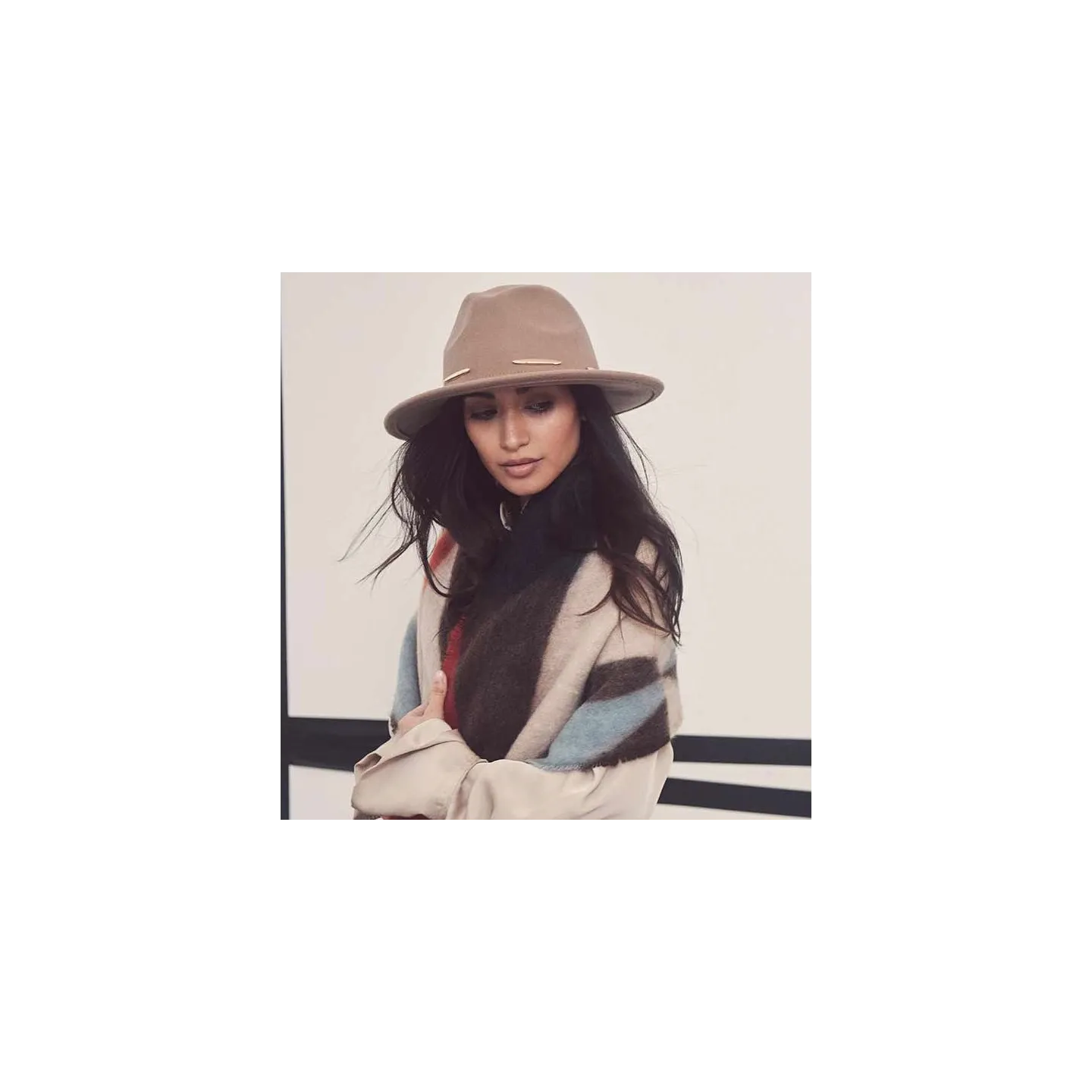 Chapeau Fedora Rose Laine Camel - Seeberger réf 19023 - chapellerie Traclet