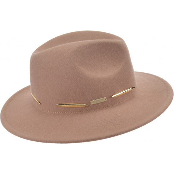 Chapeau Fedora Rose Laine Camel - Seeberger