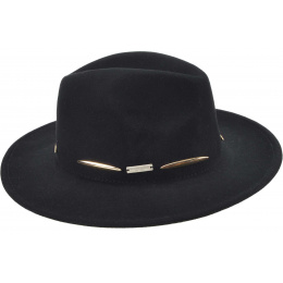 Fedora Hat Pink Wool Black - Seeberger