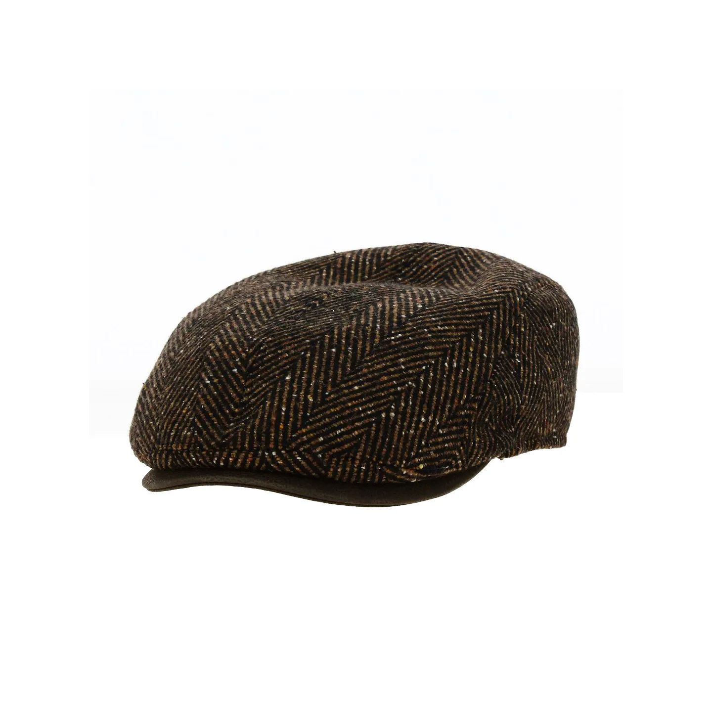 Brown Herringbone Jackson-2 Curved Cap - Göttmann Reference: 19026 | Traclet Hat Shop