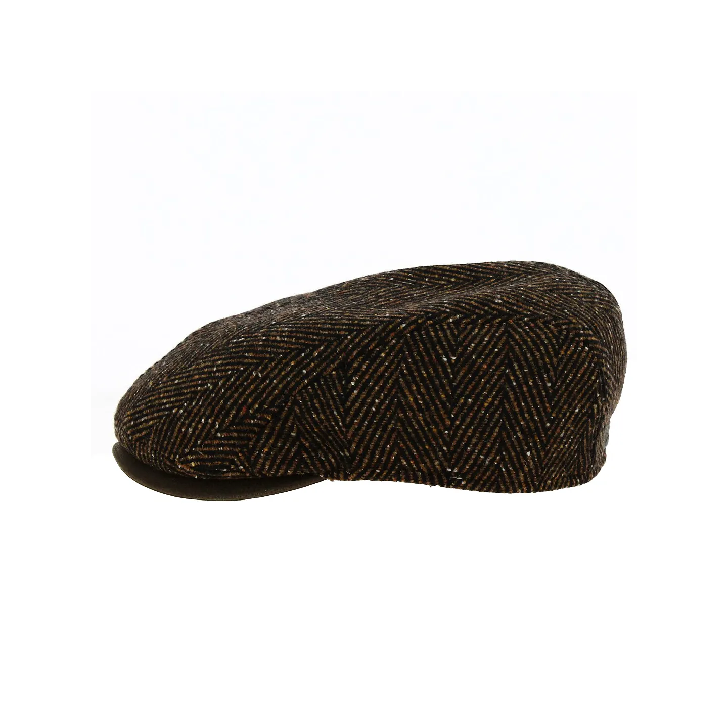 Brown Herringbone Jackson-2 Curved Cap - Göttmann Reference: 19026 | Traclet Hat Shop