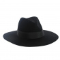 Navy Wide Brim Lola Fedora Hat - Seeberger