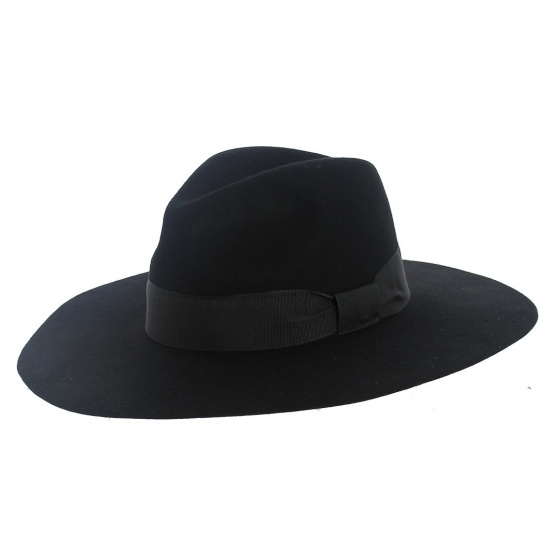 Chapeau Fedora Lola Bord Large Marron Roux - Seeberger