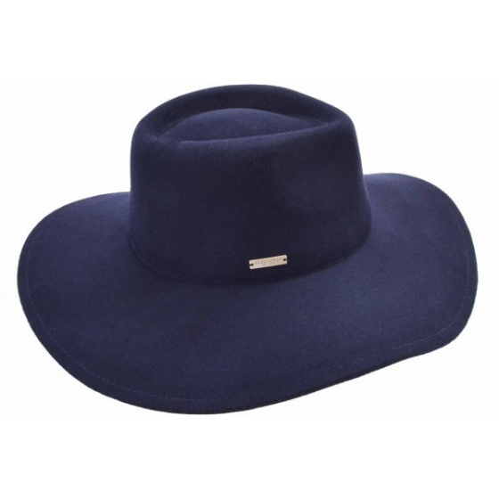 Seeberger Wide Brim Fedora Hat Lola in Reddish Brown