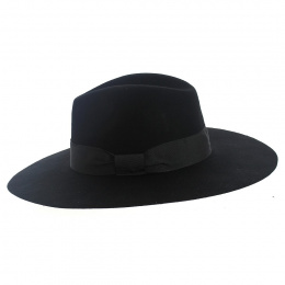 Seeberger Wide Brim Fedora Hat Lola in Reddish Brown