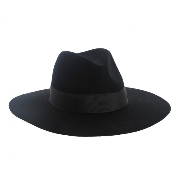 Chapeau Fedora Lola Bord Large Noir - Seeberger Chapeau Fedora Lola Bord Large Noir - Seeberger