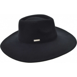 Fedora Lola Hat Large Brim Black - Seeberger