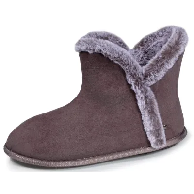 Women's Gray Bootie Slippers - Isotoner  Reference: 19035| Chapellerie Traclet