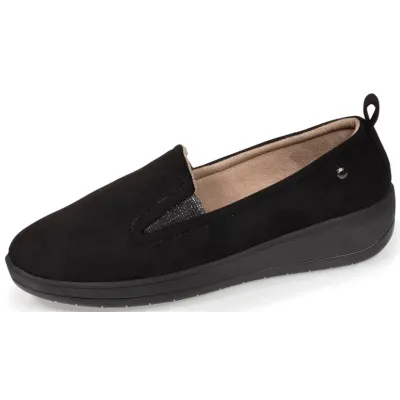 Chaussons Mocassins Femme Semelle EVERYWEAR™ Noir - Isotoner  Boutique Traclet Reference : 19037| Chapellerie Traclet