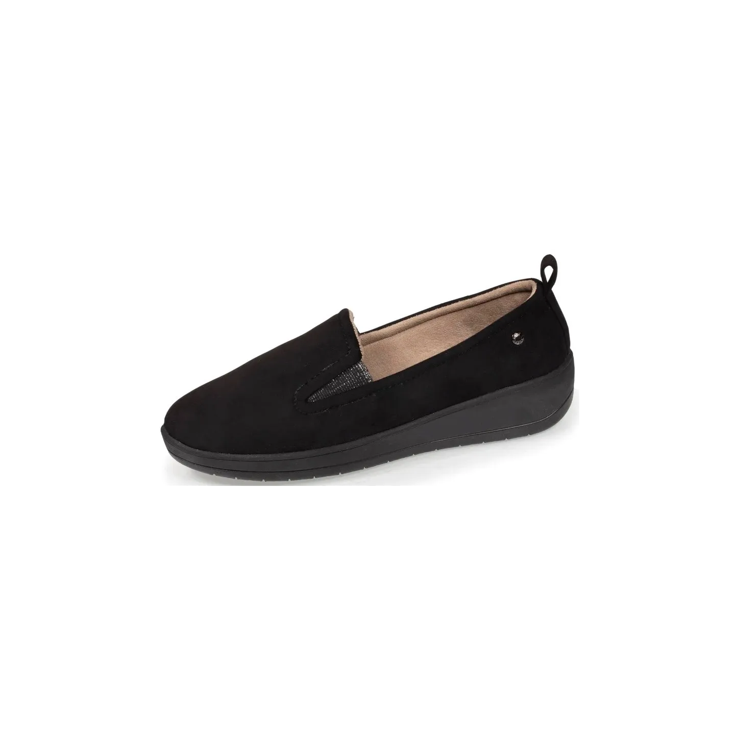 Chaussons Mocassins Femme Semelle EVERYWEAR™ Noir - Isotoner  Boutique Traclet Reference : 19037| Chapellerie Traclet
