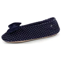 Chaussons Ballerines Femme Pois Nœud Marine - Isotoner