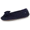 Chaussons Ballerines Femme Pois Nœud Marine - Isotoner