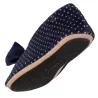Chaussons Ballerines Femme Pois Nœud Marine - Isotoner  Reference : 19041| Chapellerie Traclet