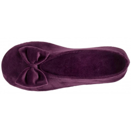 Women's ballerina slippers Aubergine bow - Isotoner