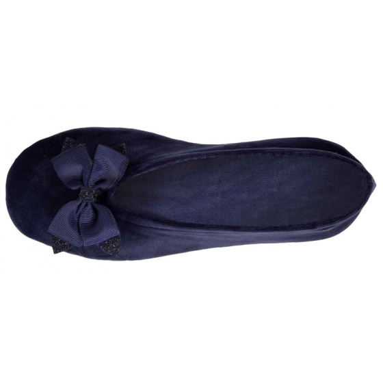 Chaussons Ballerines Femme Nœud Marine - Isotoner Chaussons Ballerines Femme Nœud Marine - Isotoner