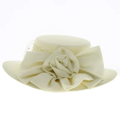 Chapeau de cérémonie tissu Crème - Traclet Reference : 19052 | Chapellerie Traclet