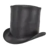 17cm Black Leather Top Hat - American Hat Makers Reference: 19060 | Traclet Hatmakers