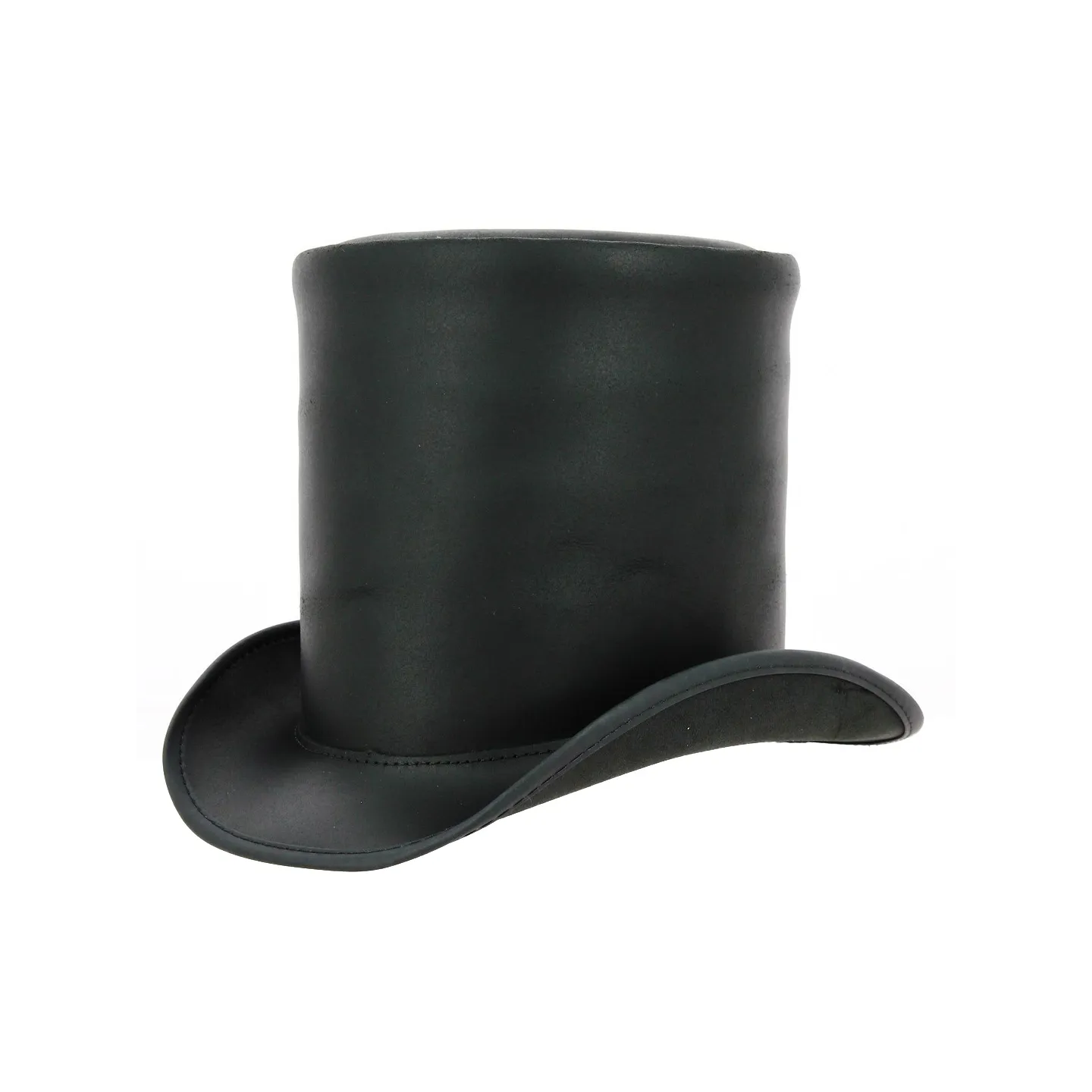 17cm Black Leather Top Hat - American Hat Makers Reference: 19060 | Traclet Hatmakers