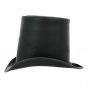 17cm Black Leather Top Hat - American Hat makers