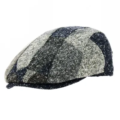 Pino Blue Patchwork Flat Cap - MTM Reference: 12436 | Traclet Hat Shop