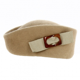 Caroline Beige Wool Cap - Traclet