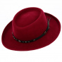Burgundy Wool Felt Gambler Hat - Traclet