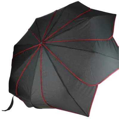 Women's Folding Sunflower Umbrella Black and Red - Pierre Cardin Reference: 15321 | Traclet Hat Shop