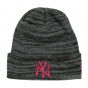 Women's Gray and Pink Marl Cuffed Beanie - New Era
