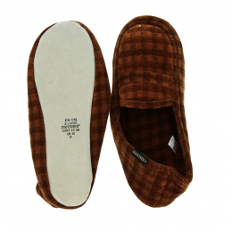 Men's slippers with brown rubber soles - Isotoner