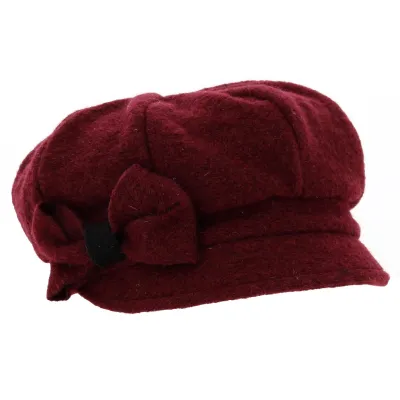 Burgundy Wool Zabou Newsboy Cap - Traclet Reference: 19098