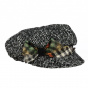 Grey Wool Flower Newsboy Cap - Traclet