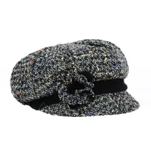 Casquette Gavroche Fleur Laine Gris - Traclet Référence : 19101