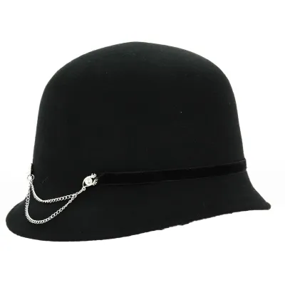 Chapeau cloche Eyes Laine Noir - Traclet Reference : 19104 | Chapellerie Traclet