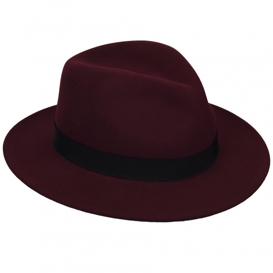Burgundy Felt Fedora Hat Colin - Traclet