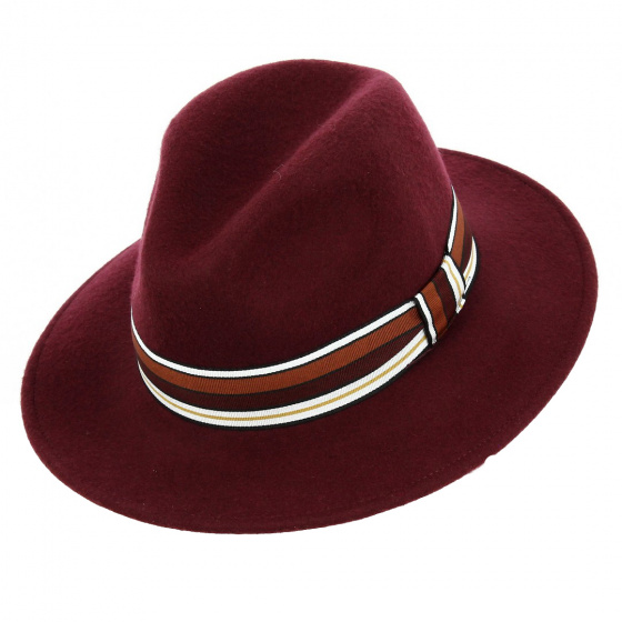 Burgundy Felt Fedora Hat Colin - Traclet