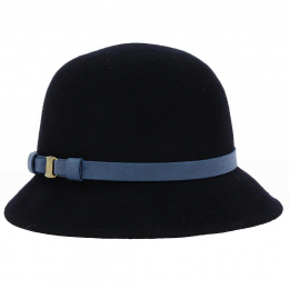 Martine Wool Cloche Hat Black - Traclet
