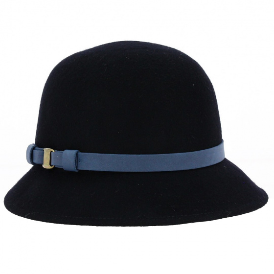 Martine Wool Cloche Hat Black - Traclet