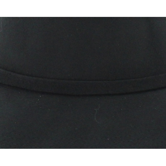 Melody Black Felt Wide-Brimmed Hat - Traclet