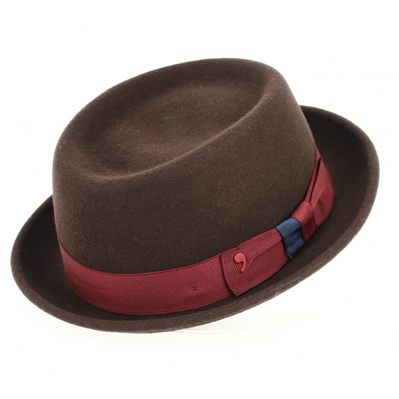 Chapeau Porkpie Marcel Feutre Marron - Traclet