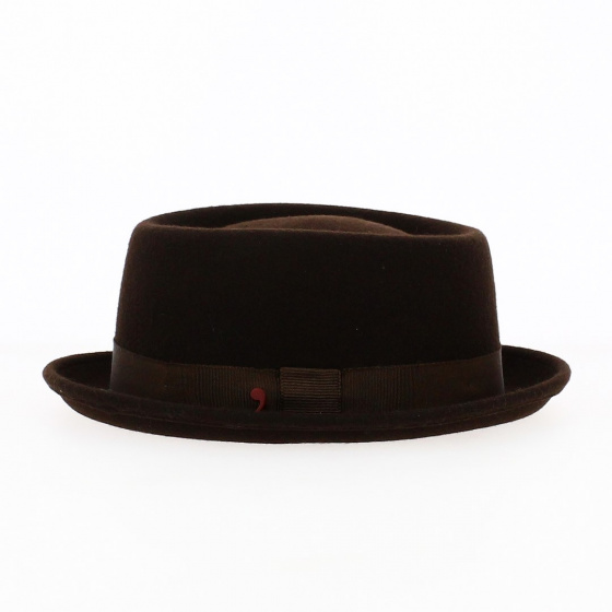 Chapeau Porkpie Marcel Feutre Marron - Traclet
