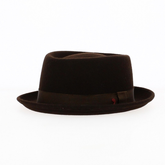Marcel Porkpie Hat Brown Felt - Traclet