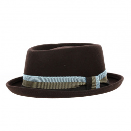 Marcel Porkpie Hat Brown Felt - Traclet