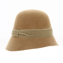 Cloche Hat Wool felt & Velvet - Kopka