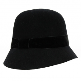 Cloche Hat Wool felt & Velvet - Kopka