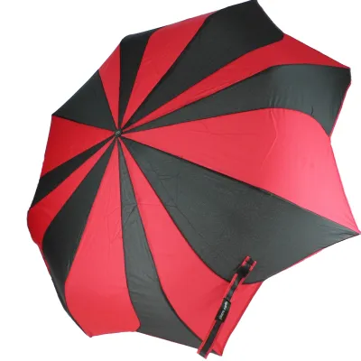 Women's Red and Black Sunflower Folding Umbrella - Pierre Cardin Reference: 15002 |Chapellerie Traclet