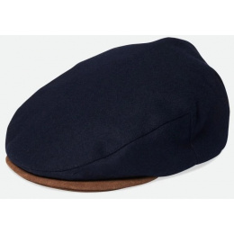 Navy Hooligan Baggy Flat Cap - Brixton
