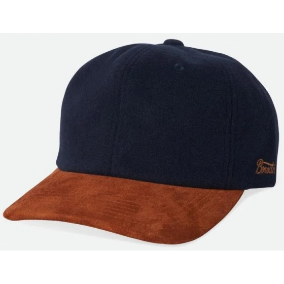 Brixton Navy Wool Reserve Snapback Cap