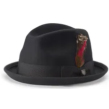 Black Felt Gain Trilby Hat - Brixton Reference: 2438 | Traclet Hat Shop